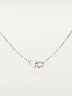 Cartier white gold love interlocking necklace